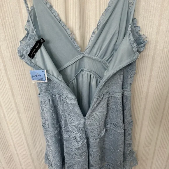 NWT🌀 Fourteen Twelve light blue lace babydoll mini dress - Picture 8 of 10